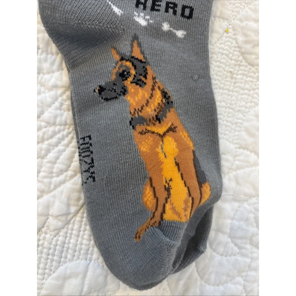 Foozy's Canine Collection German Shepherd Socks SZ 9-11 Gray Poly Blend New